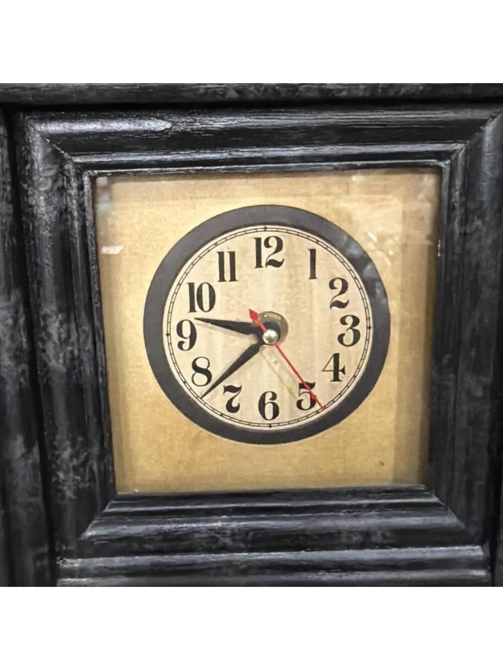 VTG Wood Tower Mantel Wall Clock Folk art Farm Barn Sheep Primitive Country